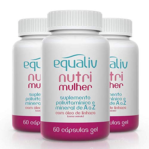 Kit 3 Nutri Mulher Polivitamínico de A a Z Equaliv 60 cápsulas gel