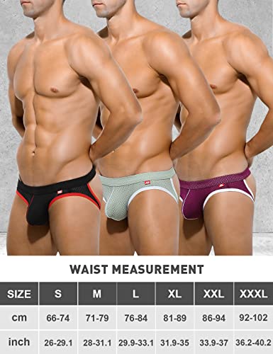 image for Arjen Kroos Men's Jock Strap Sexy Underwear Mesh Gym Jockstrap(3 Pack)