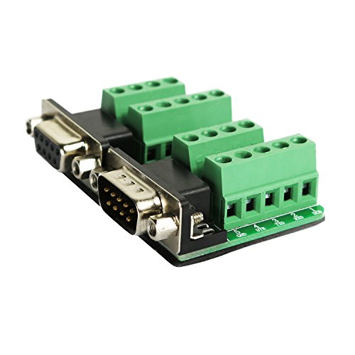 Image of Twinklebay DB9 Breakout Connector RS232 Serial 9 Pin Connector Db9 Terminal (Male x 1, Female x 1)