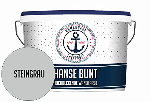 Hamburger Lack-Profi Universelle Wandfarbe MATT Steingrau Hochdeckende...