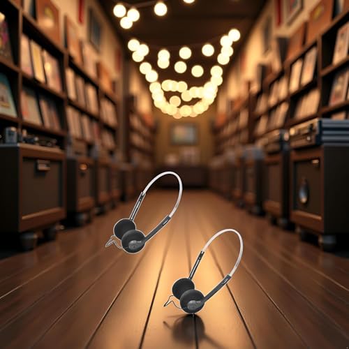 Image of 2 Pcs Retro Over-Ear Headphone,Vintage Feelings Underwire Headphone,Hi-Fi Stereo Earphone Headset, Retro Lightweight Earphones for Most Mobile Phones Playback Pevices Headphones (Black)