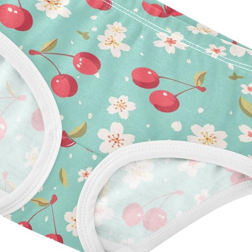 Wusikd Cherry Flower Girls' Underwear Cotton Girls Briefs Soft Toddler Underwear 2T4
