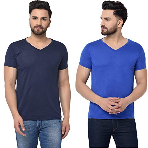 Image of JANGOBOY Men's V-Neck Cotton T-Shirt (Pack of 2)