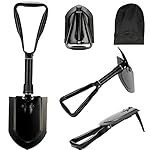 Pala Plegable Multifuncional 58 cm, Pala de Nieve ...: Material de alta calidad: el cuerpo de acero con alto contenido de carbono n.° 50 y la pala con tratamiento térmico hacen que esta pala satisfaga diversas necesidades de alta resistencia, acero con alto contenido de carbono para un uso confiable en c...