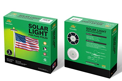 Sunnytech 2Nd Generation Solar Flag Pole 20Led Light, Brightest, Most Powerful, Longest Lasting & Most Flag Coverage, Led Downlight Light Up Flag On Most 15 To 25Ft Flagpole thumb #8