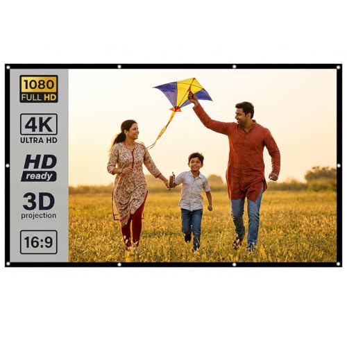 Image of ZORBES 100 Inch Projector Screen 4K HD 16: 9 Foldable for Indoor Outdoor