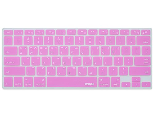 Xskn Korean Language Pink Color Silicone Keyboard Skin Cover For Macbook Air 13, Pro 13 15 17 Inch, Us Layout (Korean/English) #TOP1
