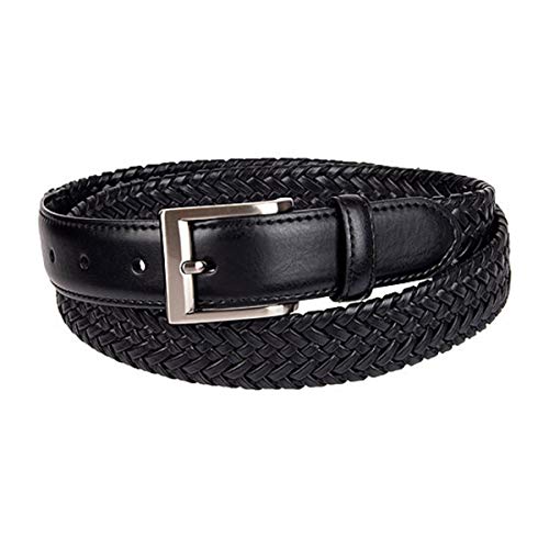 Stafford Men's Braided Stretch Belt (Black, 40)