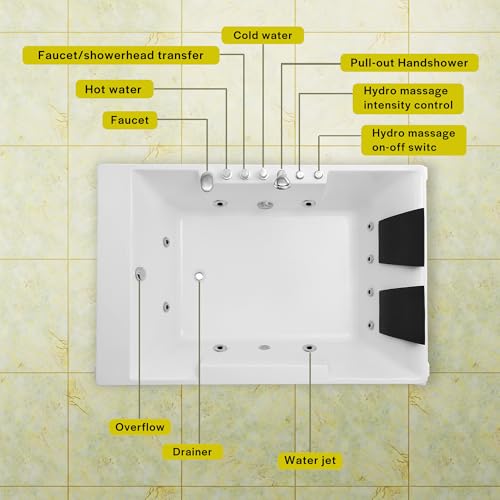 Image of 72-Inch Whirlpool Jetted Tub,Acrylic Hydro Massage Bathtub