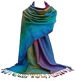 etole pashmina inde Style PCKPASH et NPCKPASH : Taille approximative : Longueur 180 cm + 10 cm de frange de chaque côté Largeur 70 cm. Poids 180 g. Écharpe fine et légère. Pour le printemps/été.