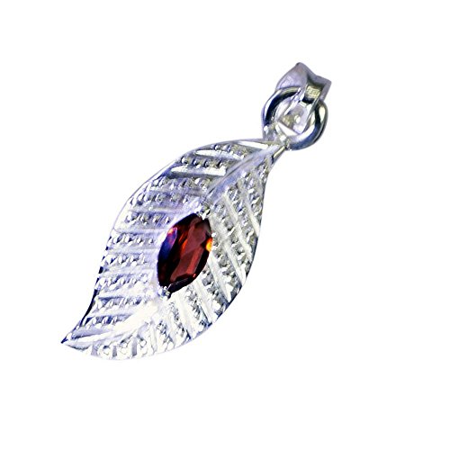 Charmes Grenat naturel et pendentif marquise fleur en argent 925 pour bijoux astrologiques