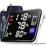 Blood Pressure Monitor Upper Arm Blood Pressure Monitors for Home Use with 9'-17' and 15'-21.7' Bp Cuff, Large Screen Rechargeable Bp Machine, 2x120 Memory, Voice Broadcast, Built-in Lithium Battery