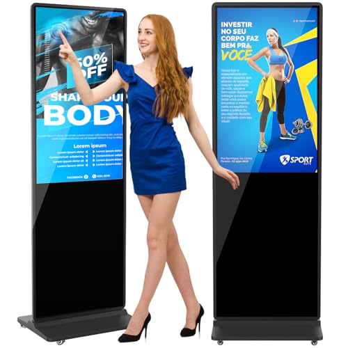 Image of 43 inch Indoor Digital Signage 4K Touchscreen IPS Floor Standing Digital Kiosks Interactive Displays with WiFi HDMI /USB Input Auto AD Player, Android OS
