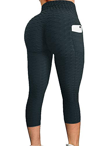 Karlywindow Butt Lifting Legging for Women High Waist Yoga Pants Capri Tummy Control Scrunch Booty Legging Tights