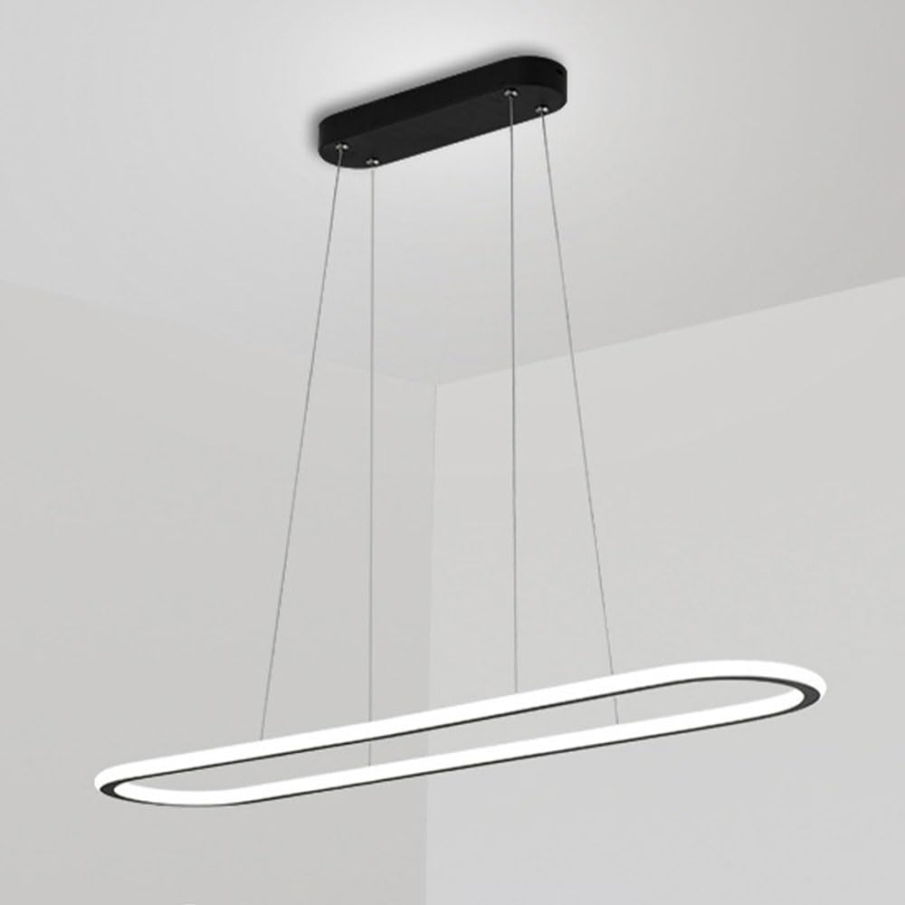 HXYSXHJUO LED Linear Chandelier Dimmable Pendant Light with Remote Control Dining Table Hanging Lamp Modern Square Chandeliers Ceiling Lighting for Kitchen Island Bedroom Restaurant