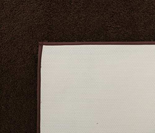 Image of Purav Light 2200 GSM Soft Fluffy Runner Mats (1.33 x 2 ft, Coffee)| Durable & Washable Bedside Runner for Bedroom, Mat for Bathroom, Living Room Floor Home Decoration with Anti Skid Backing