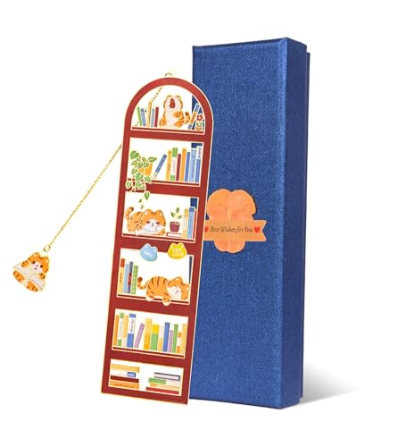 Orange Tabby Cat Metal Bookmark with Gift Box