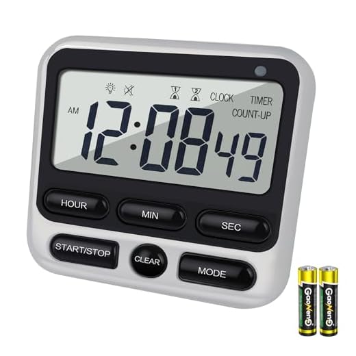 Digital Dual Kitchen Timer with Strong Magnet,24-Hour Countdown & Stopwatch,Loud Alarm,12/24 Hour Clock Switch,Calendar,Visual Indicator Light,Mute Option,3 Placement Options (Batteries Included)