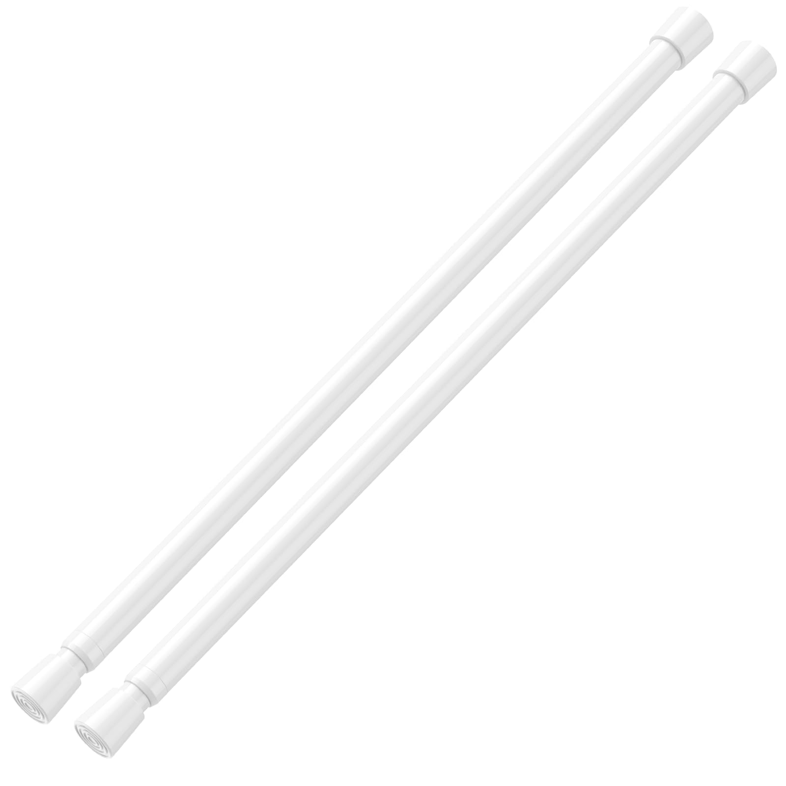 AIZESI 2 Stück gardinenstange ohne bohren 39-68cm，5/8 Durchmesser, teleskopstange vorhang, weiß gardinenstange zum klemmen - Teleskopstange, Duschstange & Kleiderstange
