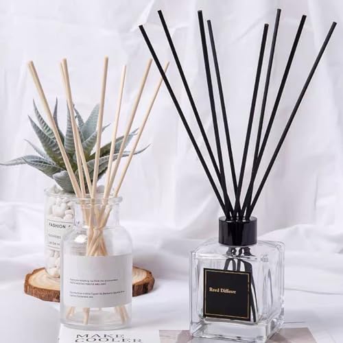GEMMAHW 100pcs Reed Diffuser Sticks - 7 Inch Fragrance Refill Reed Thick Diffuser Sticks Natural Rattan Oil Fragrance Diffuser Stick Replacement