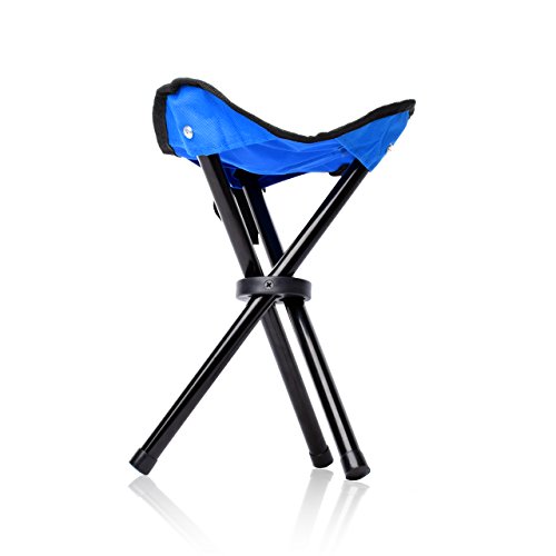 Eyourlife Vouwbare Kruk Slacker Stoel Tri-Legged Draagbare Outdoor Vouwstatief Kamp Viskruk 1 Pack (Blauw)
