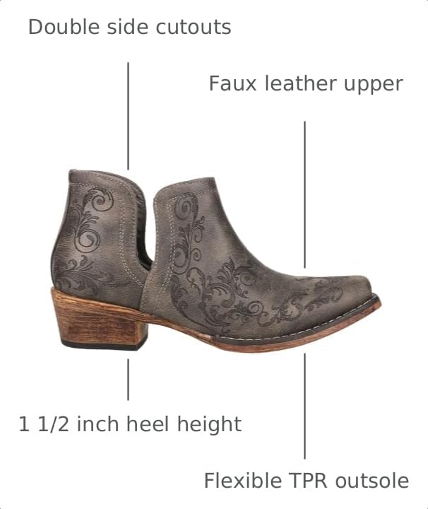 Image of ROPER Womens Ava Leopard Snip Toe Casual Boots Ankle Low Heel 1-2 inch