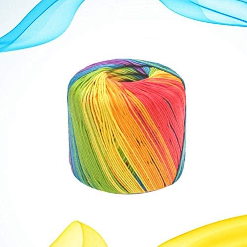 Healifty 1 Roll Crochet Yarn Knitting Yarn Cotton Gradient Yarn Kaleidoscope Yarn for DIY Hats Sweater Scarf Gloves Rainbow