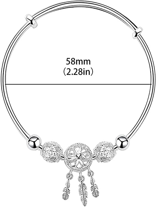 Miniatura 5 de Pulsera giratoria de cuentas de plata de ley 925 para mujer, para ansiedad, descomprimir libremente, herramientas abiertas, inspiraciones