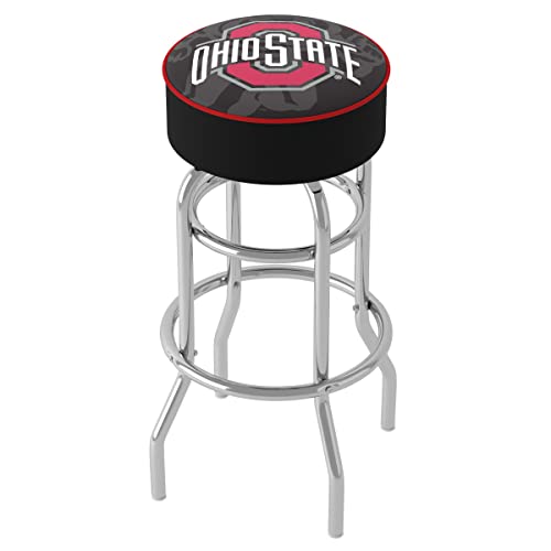 Trademark Gameroom Bar Stool - Ohio State University Faded Brutus Stool With Foam Padded Seat - Swivel Chair For Game Room, Garage, Or Home Bar #TOP19