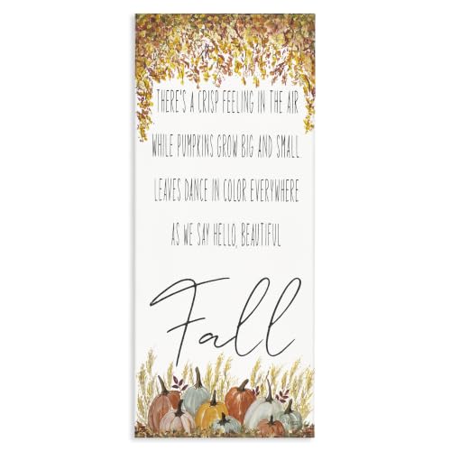 Autumnal Hello Beautiful Fall, 10 x 24 Inch Canvas Wall Art