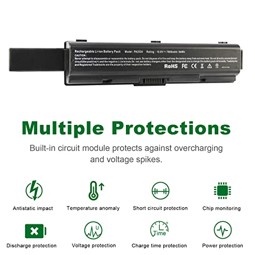 84WH M200 M205 PA3727U-1BRS PA3535U-1BRS Battery for Toshiba Satellite A200 A205 A210 A300 A305 A350 A505 A505-S6005 A505-S6980 L305 L300 L450 L455 L450D L500 L505 PABAS098 PABAS099 PABAS174 - Thumbnail 5