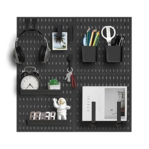 Revamp Your Space With A Versatile Pegboard Kit – Effortlessly Organize Home, Office, And Gaming Setup With Customizable Hanging Solutions (Black)
