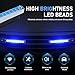 Qurbuns 2 PCS Wind Powered LED Lights, Daytime Running Light for Car Grille, Wind Energy Powered DRL Decorative Lights, Universal for Cars Trucks SUVs (Blue)