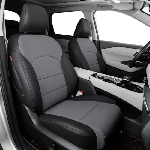 coverdream Rogue Car Seat Covers Custom Fit for Nissan Rogue Regular 2021 2022 2023 2024 2025 (Not for Sport,Hybrid),Full Coverage,Waterproof Leatherette Seat Protector (Full Set,Black/Gray)