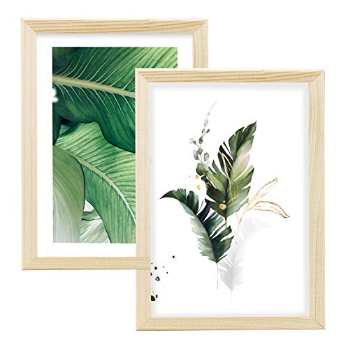 postergaleria Cadre de l'image | 18x24 | Lot de 2 | EKO | Bois | Plexiglas | 8 Couleurs | 10 Tailles | Cadre d'affiche | Cadre Photo