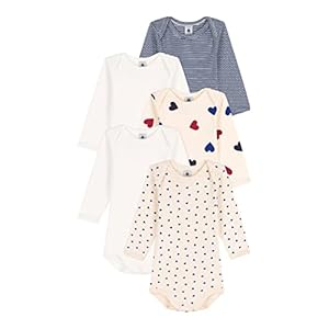 Petit Bateau 5 Bodys Manga Larga Unisex bebé A05KE (Lot de 5) Mixte Enfant