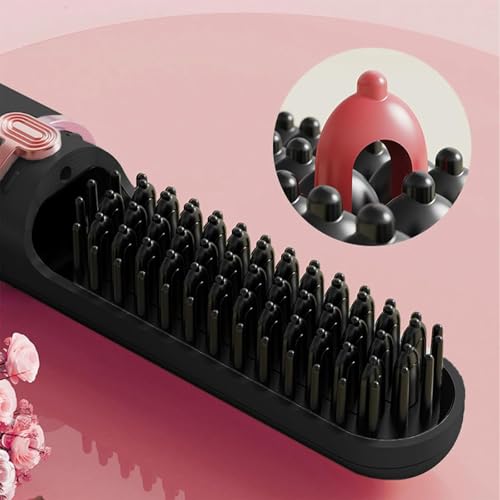 Cepillo alisador de cabello inalámbrico recargable USB miniatura 4