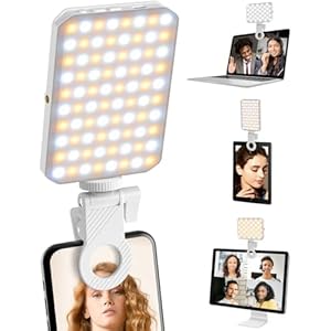 Rechargeable LED Selfie Light for Phone – Clip-On iPhone Light with 3 Modes, Rechargeable Camera Light for Phone Photography, Vlog, TikTok, Video Conferencing