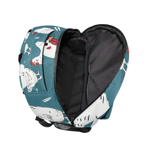 Rooster Chicken (009) Laptop Backpack, Lightweight Multi Pockets Book Bag Daypack for Women Men Travel4