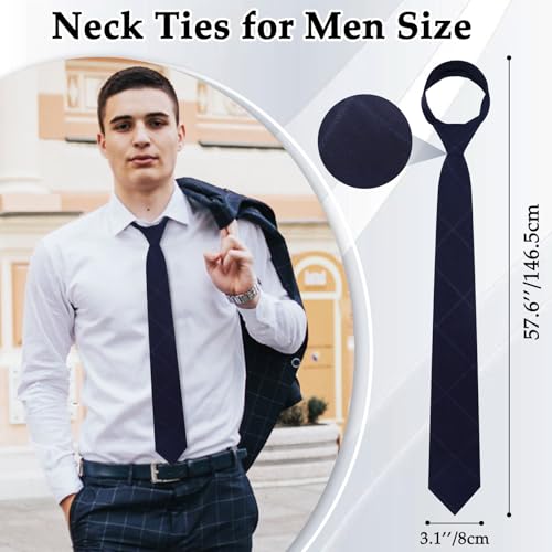 Image of Ties for Men, 3.15'' Mens Plaid Tie Checkered Pattern Necktie for Wedding Party Formal Casual Business Graduation