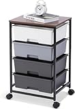 Grands espaces de rangement : le chariot de rangement dispose de 4 tiroirs coulissants, les dimensions des tiroirs sont de 35,5 cm L x 31,1 cm L x 11,11 cm H. Les chariots de rangement offrent suffisamment d'espace pour garder votre maison bien rangée. Le chariot est spécialement équipé de glissières de tiroir, de sorte qu'il peut être facilement poussé à l'intérieur et à l'extérieur. Ce chariot multifonction sur roulettes est un choix idéal pour organiser votre espace de travail ou votre maison