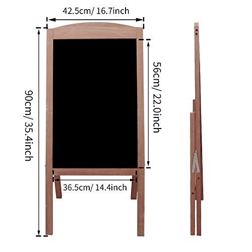 Borwart Magnetic Chalkboard Sign Stand: 35.4" X 16.7" Pine Wood Dry Erase A Frame Wooden Message Chalk Board - Kids School Blackboard Easel - Rustic Sidewalk Display For Business Restaurant Wedding #TOP4