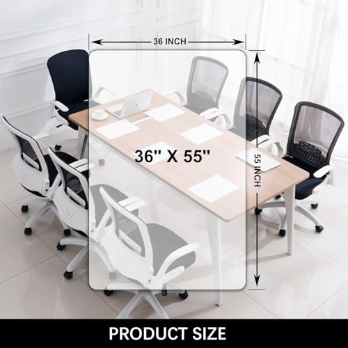 Image of Kuyal Clear Chair mat for Hardwood Floor 36 x 55 inches Transparent Floor Mats Wood /Tile Protection Mat for Office & Home (36 inch X 55 inch Rectangle)