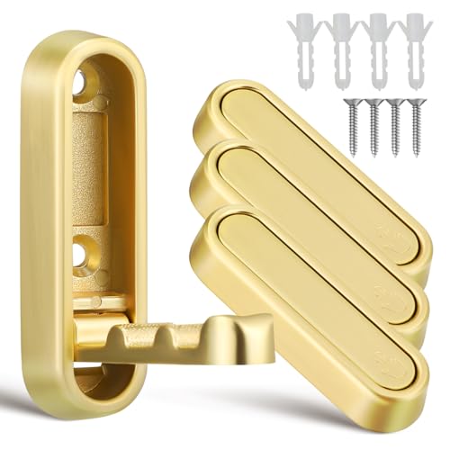 Alipis Lot de 4 Crochets Adhésifs Muraux Dorés – Patères Sans en Alliage de Zinc, Étanches et Antirouille, Porte-Serviettes Salle de Bain, Crochets Cuisine et Entrée, Décoration Murale Élégante