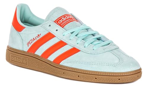 Image of adidas Handball Spezia Women's Gum Outsole Solar Suede Overly Trainers (Light Blue, US 10.5)