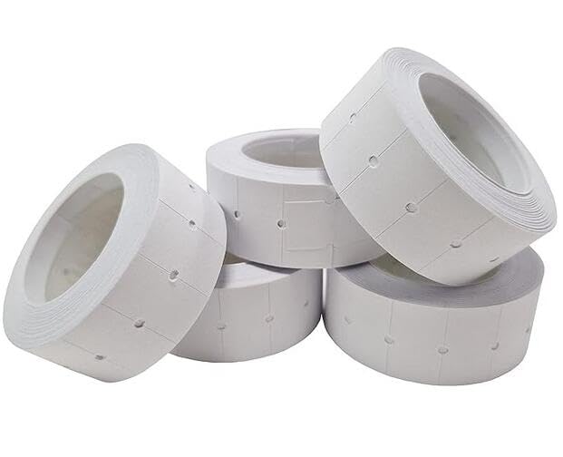 SYF-UN 5 Rolls 2500 22 x 12 mm Price Gun Labels CT1 White 5 Rolls 2500 Stickers Pricemarking Tags Fits Many Pricing Labellers （5 Pcs）