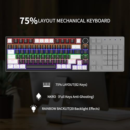 Image of Newmen GM326 Mechanical Keyboard,75% Percent Gaming Keyboard,Wired Keyboard