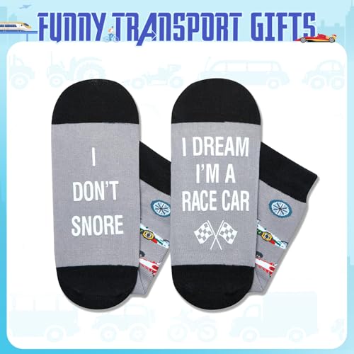 HAPPYPOP Racing Gifts for Men - Gift for Race Car Guys Lovers, Cool Racing Socks, Auto Stocking Stuffers for Men, Race Car Sock