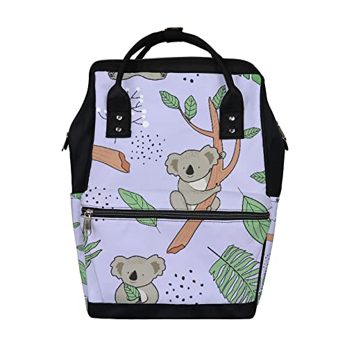 Orediy Mochila para pañales de gran capacidad, bolsa de pañales Koala en rama, bolsa multifunción para mamá y papá, Koala en rama