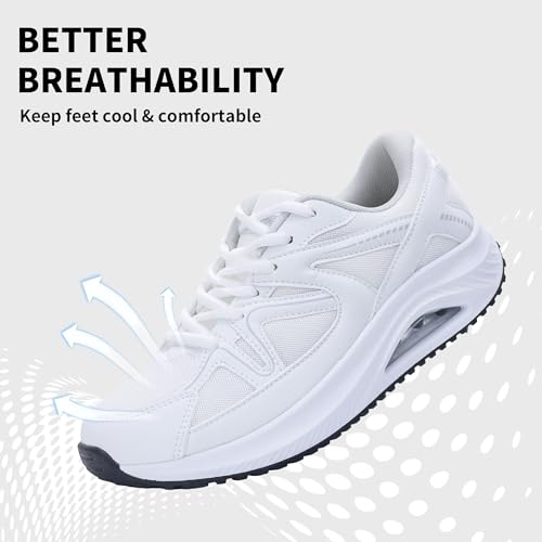 Image of SURRAY Womens Walking Shoes for Plantar Fasciitis, Arch Support Orthotic Sneakers Comfortable Tennis Shoes for Foot Pain Relief PinkGrey US Size 6-11